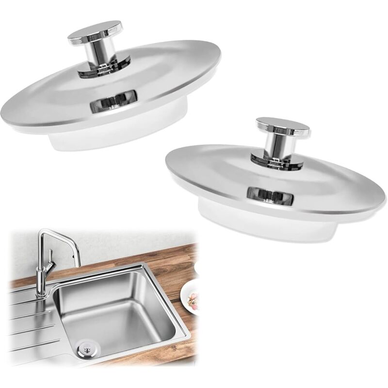 foto del prodotto sollbry tappi per vasca da bagno 42 44 mm 2 pezzi tappo universale per lavello in acciaio inox tappo per lavello da cucina tappo per lavabo tappo