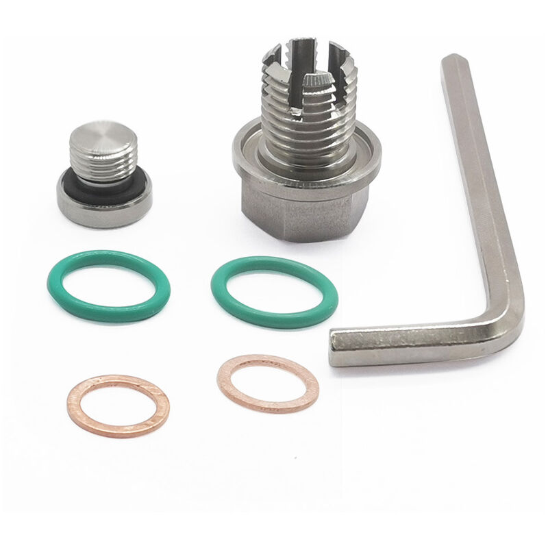 foto del prodotto sollbry tappo di scarico dell olio motore, tappo di scarico sovradimensionato in acciaio inossidabile, kit di riparazione della filettatura della