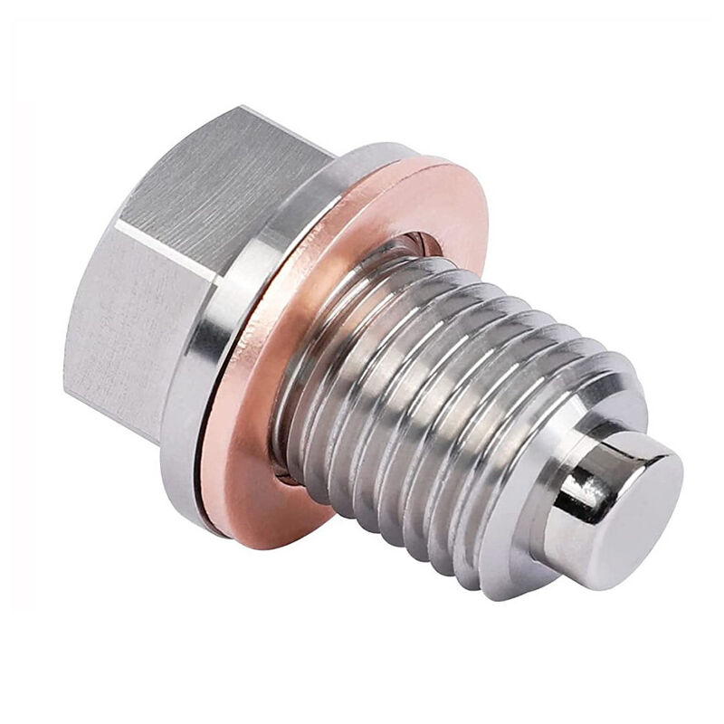 foto del prodotto sollbry tappo di scarico per auto m14 x 1,5 in acciaio inossidabile, tappo di scarico olio magnetico, vite per olio auto per la maggior parte delle