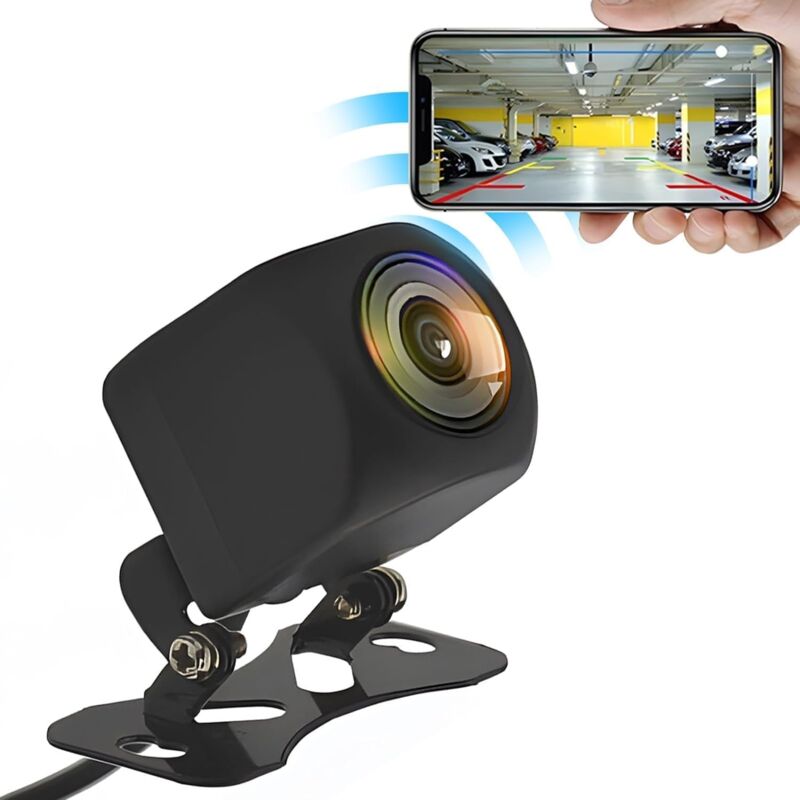 foto del prodotto sollbry telecamera di retromarcia wireless per auto, 1080p hd, visione notturna, telecamera posteriore, ip68 impermeabile, ampio angolo di visione