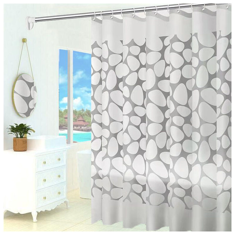 foto del prodotto sollbry tenda da doccia antimuffa 180 x 200 cm, in peva spesso, lavabile, con 12 ganci, impermeabile, antibatterica, ad asciugatura rapida, per