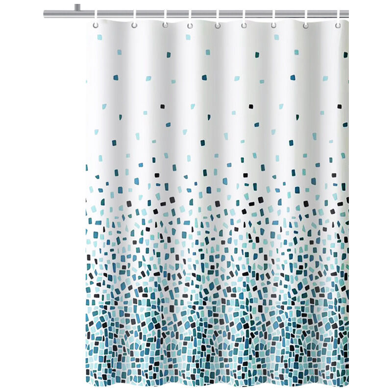 foto del prodotto sollbry tenda da doccia antimuffa mosaic blue dimensioni 180 x 180 cm tessuto idrorepellente mosaic blue 