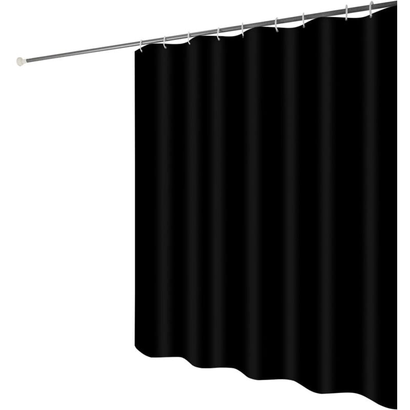 foto del prodotto sollbry tenda da doccia nera 180x200 cm, tenda da doccia in poliestere, antimuffa, tenda da bagno impermeabile, tenda da doccia a 12 anelli, tenda