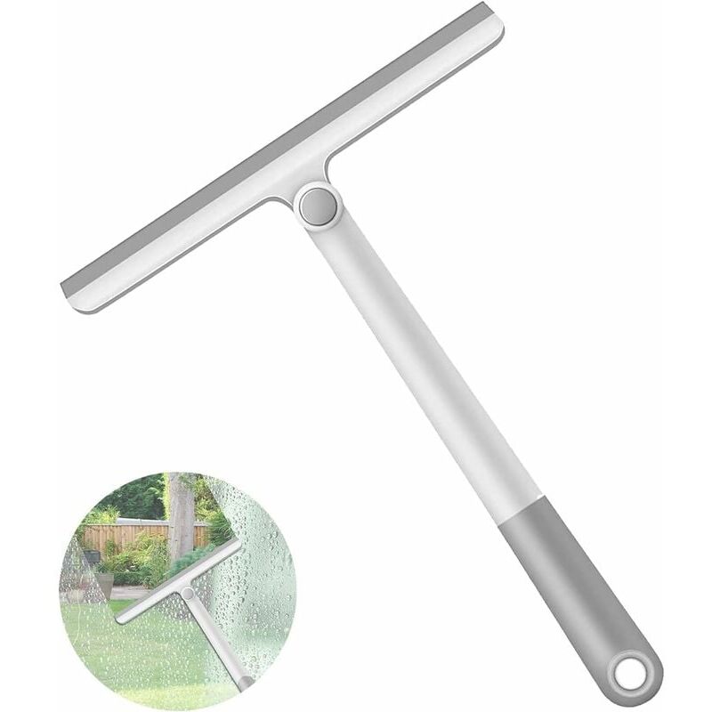 foto del prodotto sollbry tergivetro per doccia, manico esteso girevole a 360 , multiuso, in silicone, per doccia, bagno, specchio, pulizia di vetri, piastrelle,