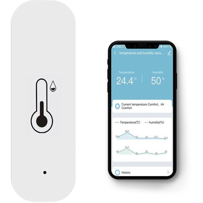 foto del prodotto sollbry termometro per interni, tuya 1 confezione termometro igrometro per interni connesso wifi con monitor remoto e allarme di notifica