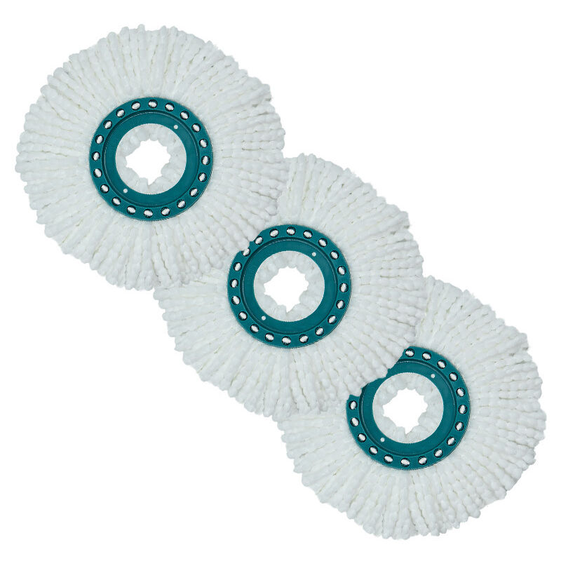 foto del prodotto sollbry testina di ricambio per mocio a disco rotante con elevato assorbimento di sporco e acqua ed efficaci microfibre bianco