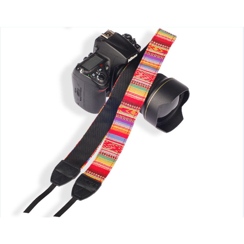 foto del prodotto sollbry tracolla per fotocamera in tela arcobaleno con fibbie a sgancio rapido per dslr slr