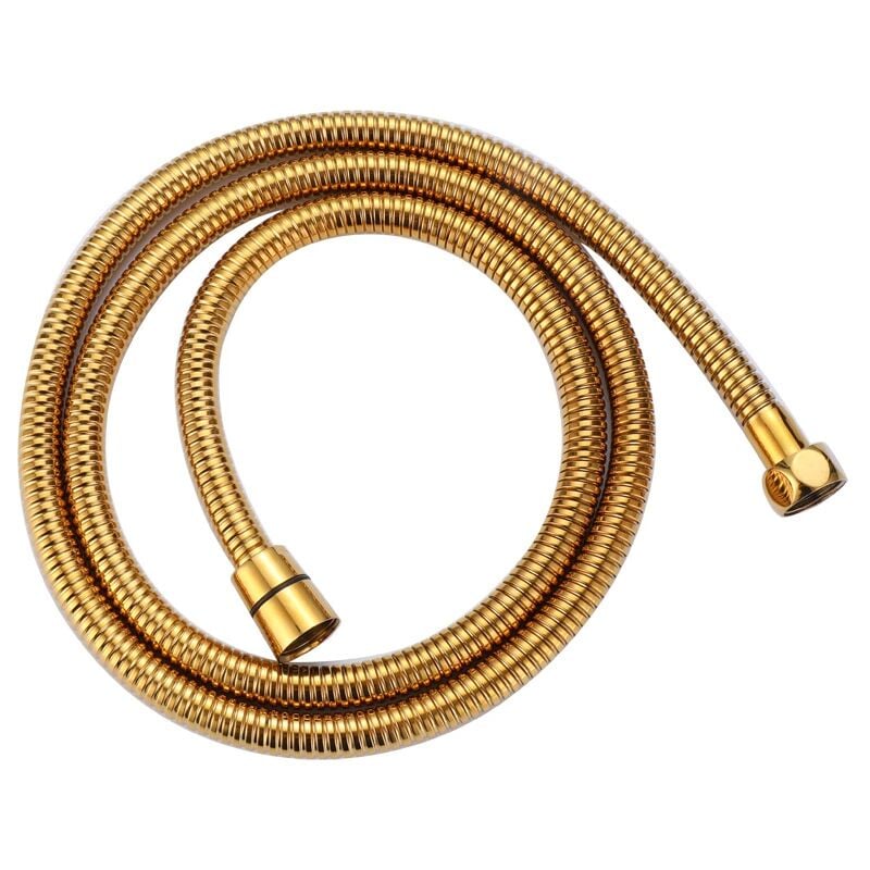 foto del prodotto sollbry tubo flessibile per doccia a molla con raccordo in ottone massiccio, oro 1,5 m 
