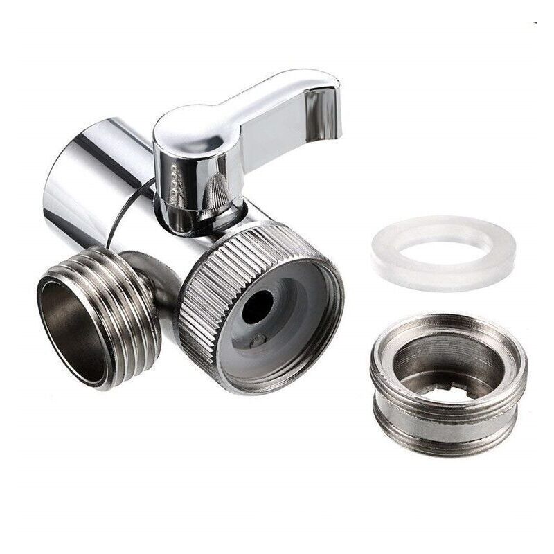 foto del prodotto sollbry valvola deviatrice per rubinetto del lavandino del bagno della cucina con aeratore e adattatore filettato maschio da 1 2 per connettore del