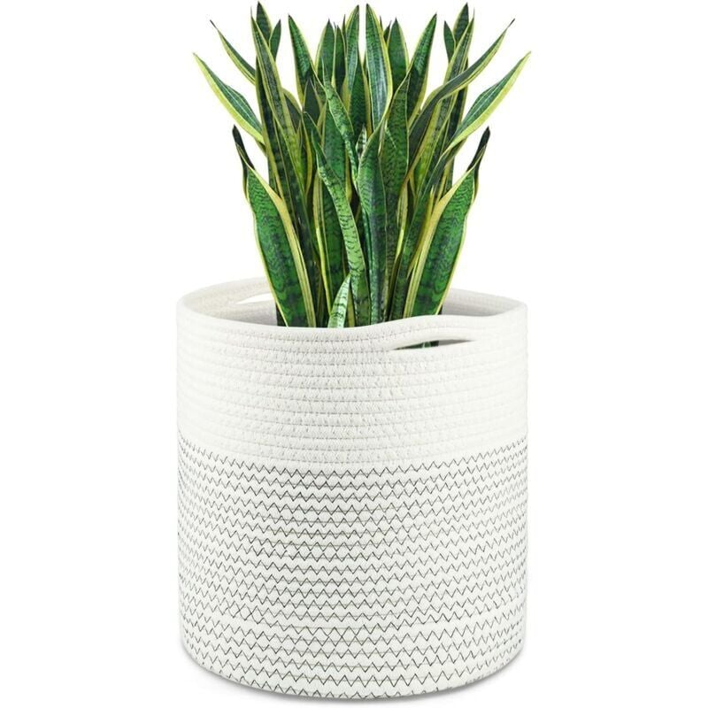 foto del prodotto sollbry vaso da fiori con fodera, cestino portaoggetti in cotone intrecciato, vaso per piante da interno, vaso da fiori e decorazione per la casa