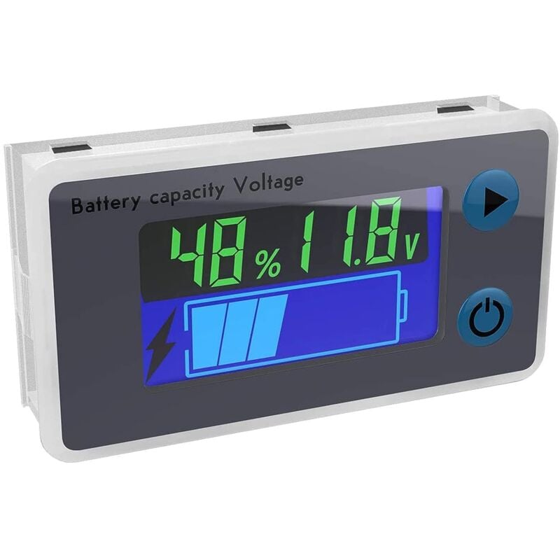 foto del prodotto sollbry voltmetro multifunzione lcd da 10 100 v per la capacit della batteria, monitor della temperatura 12 v 