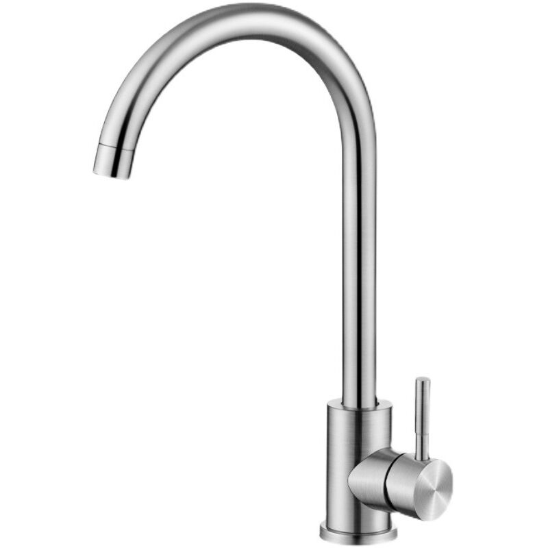 foto del prodotto sollbry x miscelatore per lavello da cucina in acciaio inossidabile, acqua calda e fredda argento, 355 mm 