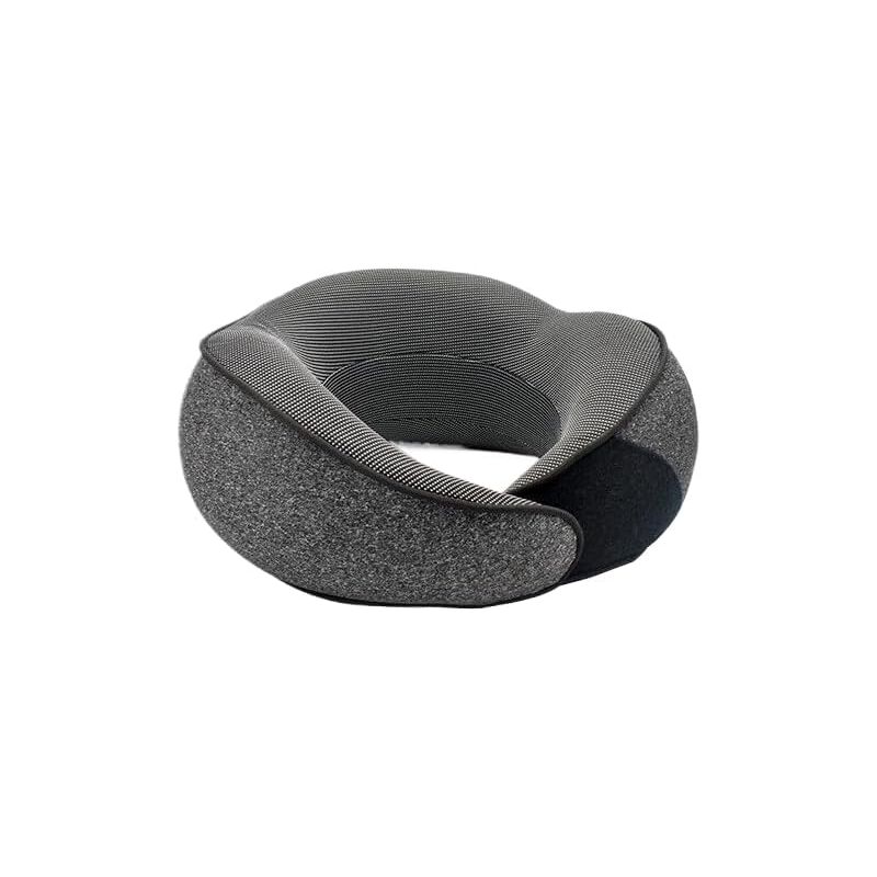 foto del prodotto sollbry x nuovo cuscino cervicale, cuscino cervicale da viaggio, cuscino cervicale da viaggio in memory foam per aereo grigio scuro, 26 x 11 cm 