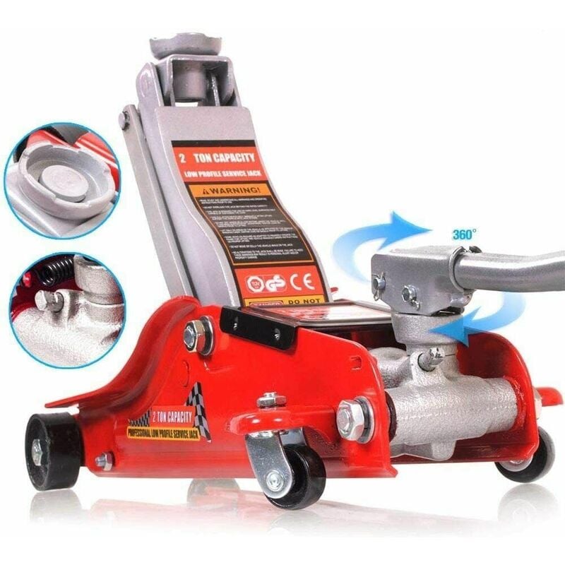 foto del prodotto sollevatore idraulico carrello basso auto 2 ton martinetto cric ribassato