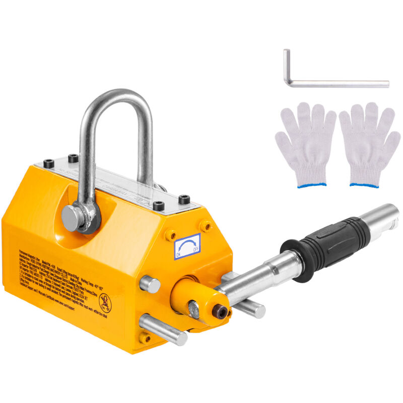 foto del prodotto sollevatore magnetico capacit 1320 libbre, fattore di sicurezza 2,5, neodimio e acciaio, magnete di sollevamento permanente con rilascio, per