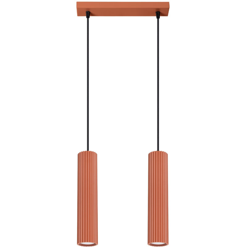 foto del prodotto sollux karbon lampadario minimalista a 2 luci rosso ocra