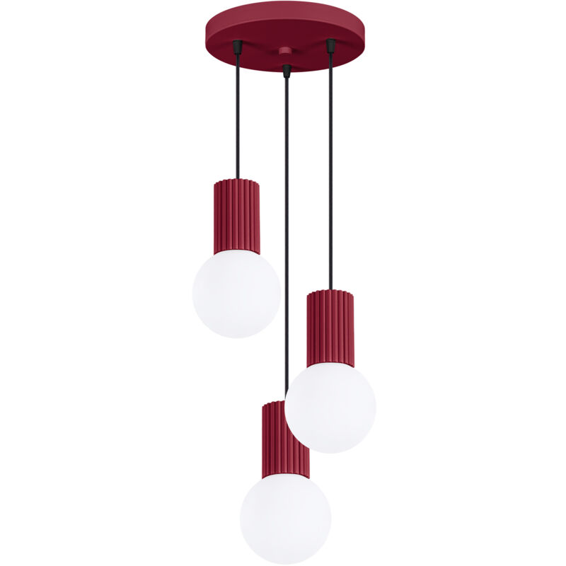 foto del prodotto sollux lampada a sospensione halo borgogna 25x125x25cm