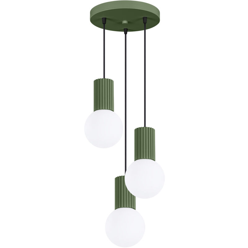 foto del prodotto sollux lampada a sospensione halo verde oliva 25x125x25cm