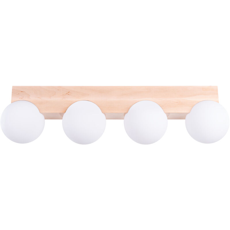 foto del prodotto sollux lampada da soffitto bulbo legno naturale bianco 63x16x12cm