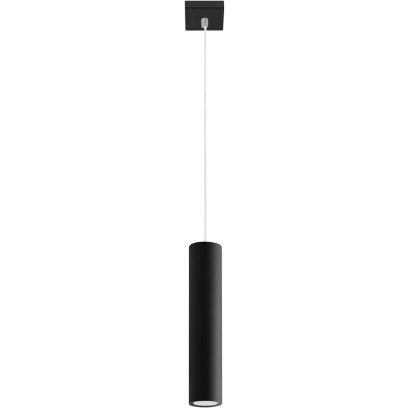foto del prodotto sollux light lagos 1 lampada a sospensione design moderno con paralume cilindrico, stile industriale lampadina gu10 sostituibile, 1 x 40 w acciaio