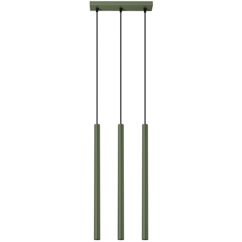 foto del prodotto sollux pastelo lampada a sospensione moderna a 3 luci verde oliva