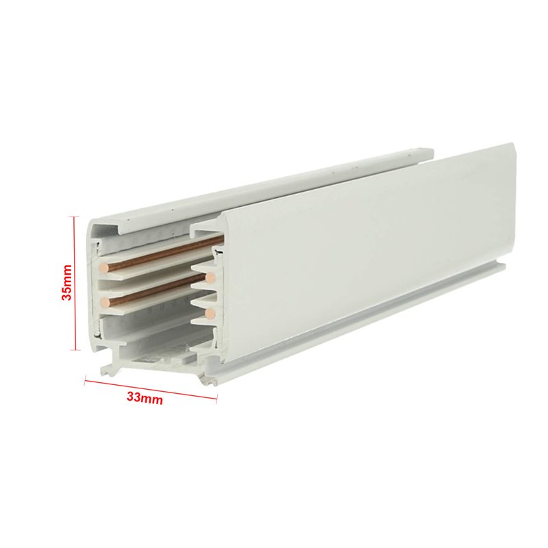 foto del prodotto solo binario guida trifase quadrato da 3 metri colore bianco per controllare 3 gruppi di fari led nella stessa barra da soffitto o a sospensione