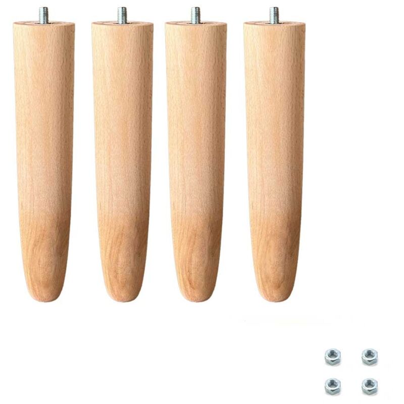foto del prodotto soluko set 4 piedi in legno di faggio per letto e rete a doghe 22 cm