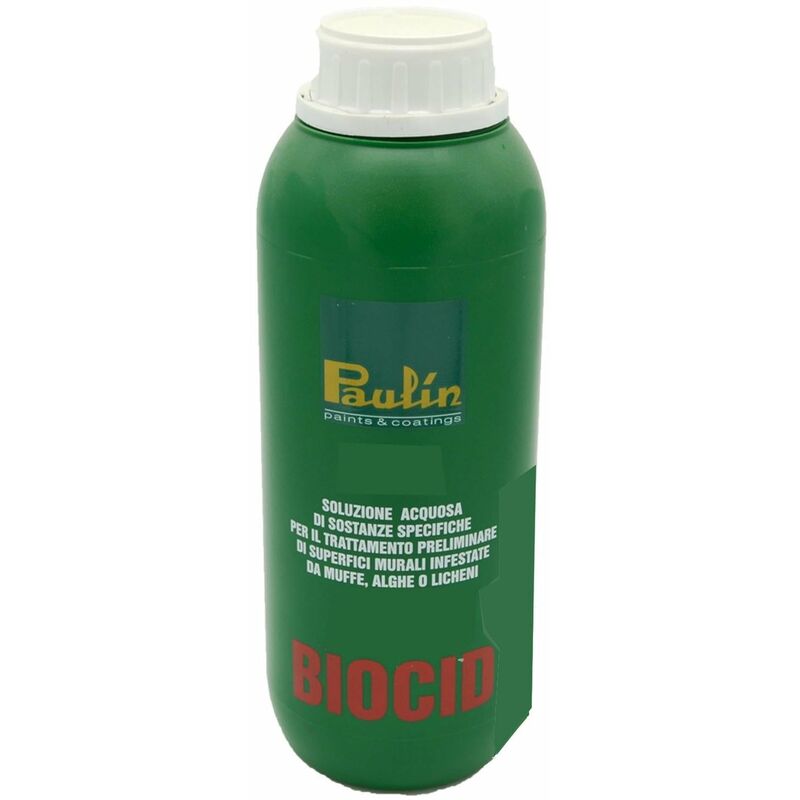 foto del prodotto soluzione acquosa biocid per trattamento muffe e alghe su muri e pavimenti 1 lt
