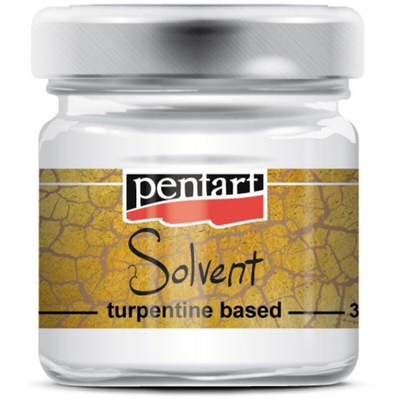 foto del prodotto solvente trementina in vasetto da 30ml pentart per patina metallo liquido