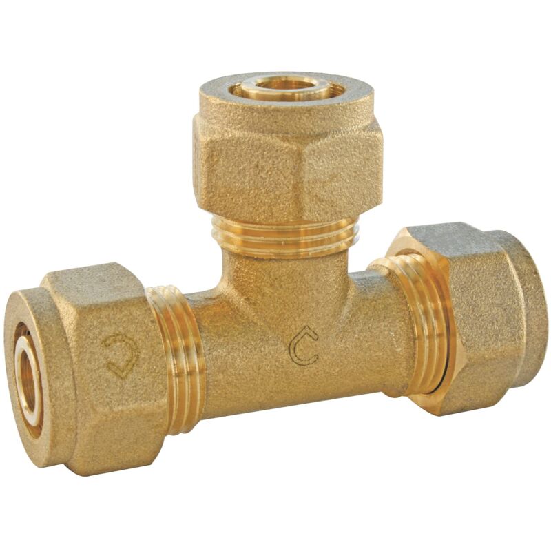 foto del prodotto somatherm for you compressione tee vite pari a pex 20 pipe per connettere un tubo per 20 semplicemente avvitando un dado senza strumento
