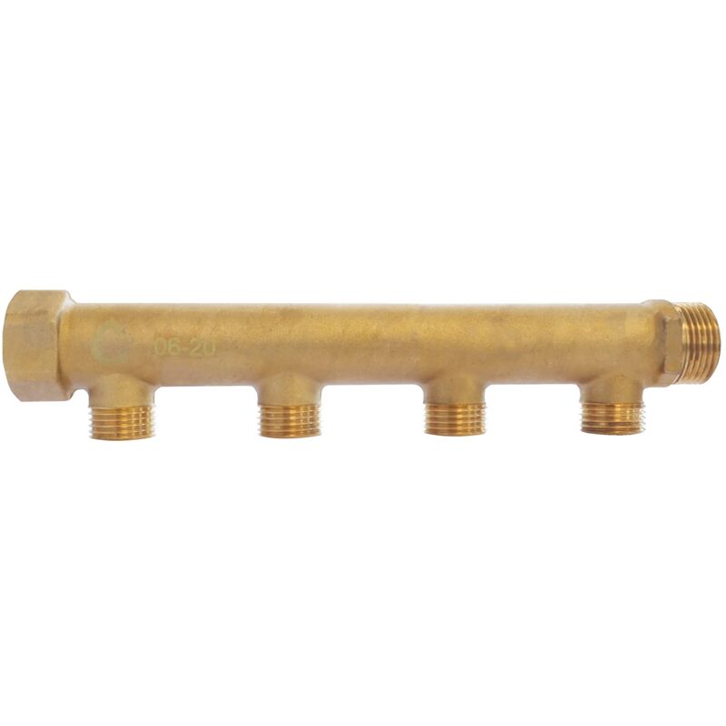 foto del prodotto somatherm for you ottone collettore 4 partenze maschile 15 21 20 27 female ingresso uscita buck 20 27