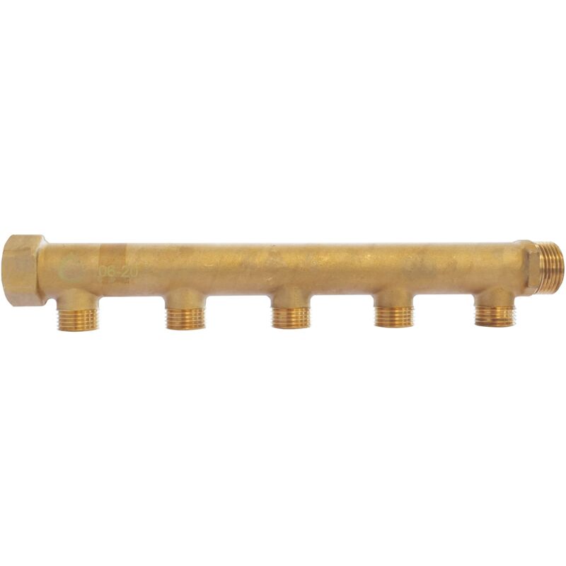 foto del prodotto somatherm for you ottone collettore 5 partenze maschile 15 21 20 27 female ingresso uscita buck 20 27