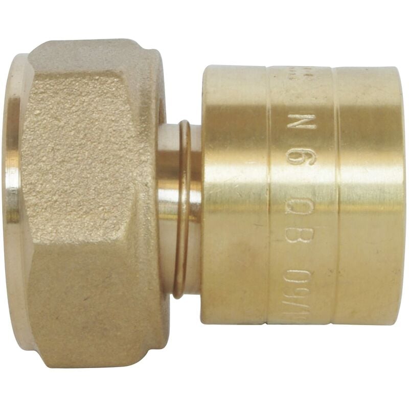 foto del prodotto somatherm for you - raccordo dritto per tubo scorrevole per 16 - dado girevole femmina 20/27 (3/4 '') batch 10 per collegare un diametro 16 tubo per