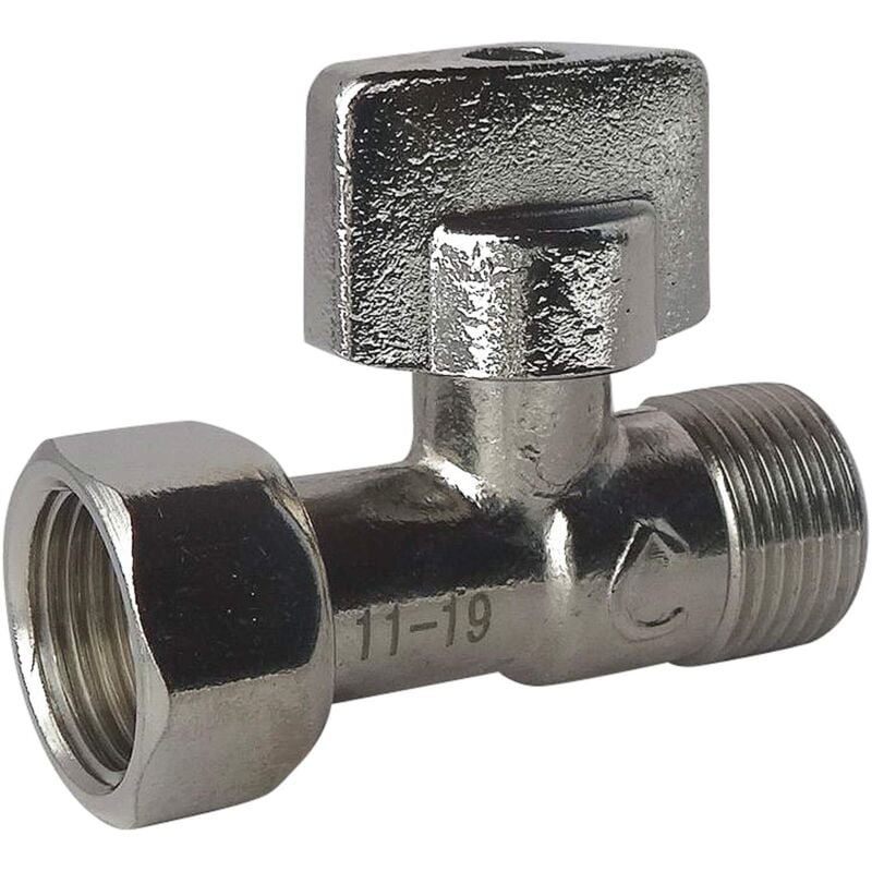 foto del prodotto somatherm for you - rubinetto wc 1 4 di giro a destra nickel m12 17 3 8 '' - dado prigioniero 12 17 3 8 ''