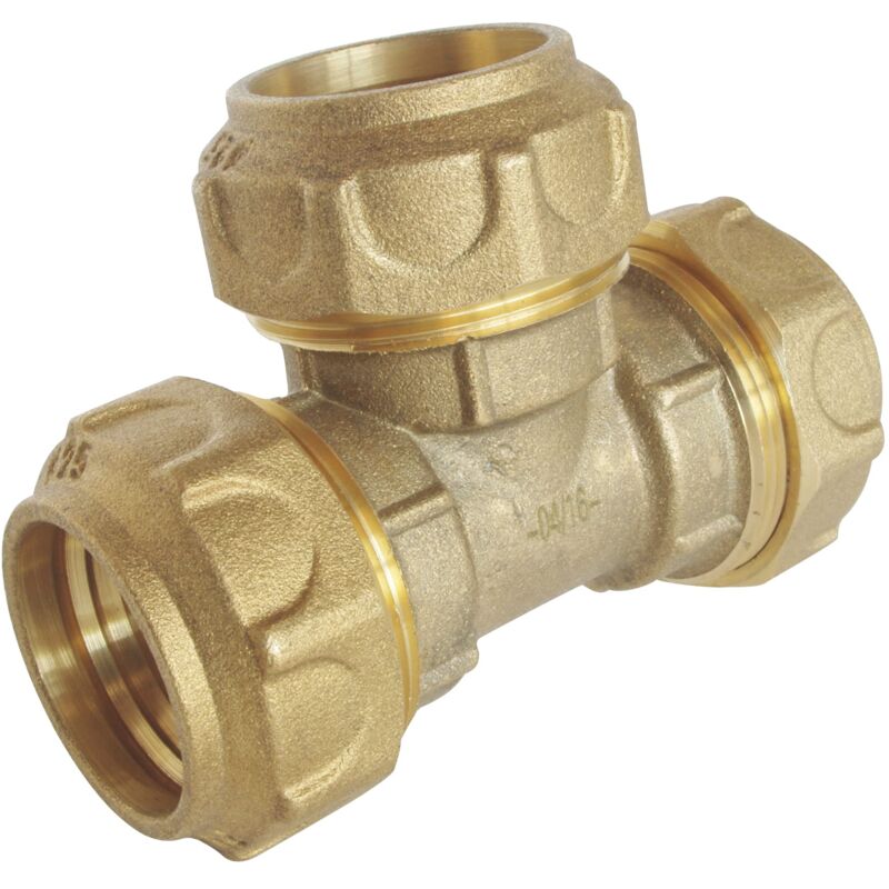 foto del prodotto somatherm for you somatherm per voi uguale in ottone tee per d25 tubo in pe serraggio esterno