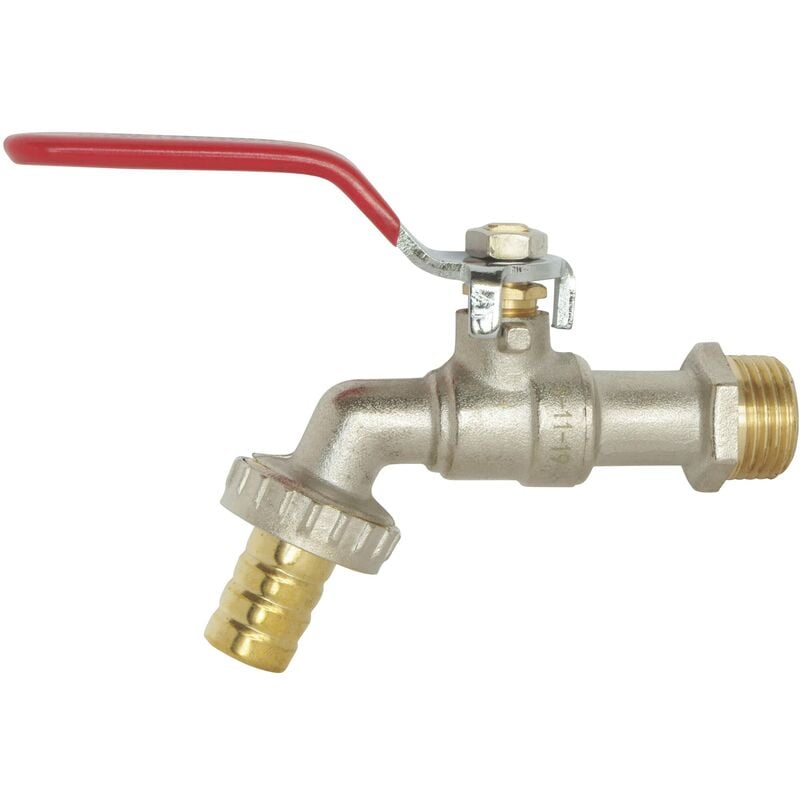foto del prodotto somatherm per voi rubinetto di irrigazione sfera maniglia in acciaio piatto ghiandola arrivo uniclic 15 21 20 27 finitura nichel