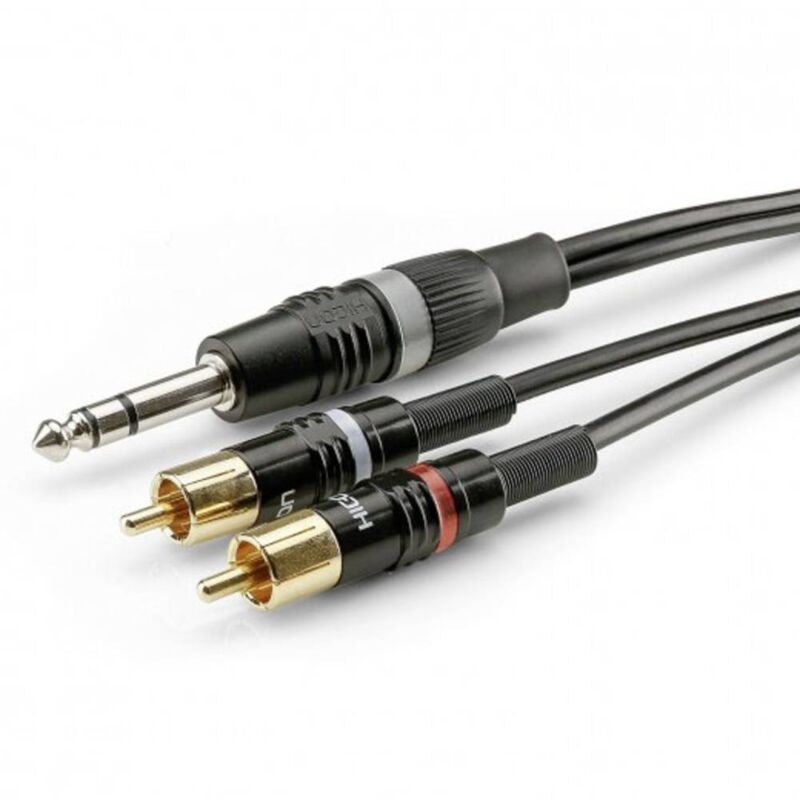 foto del prodotto sommer cable hbp 6sc2 0300 jack rca audio cavo 2x spina rca 1x spina jack da 6.3 mm stereo 3.00 m nero
