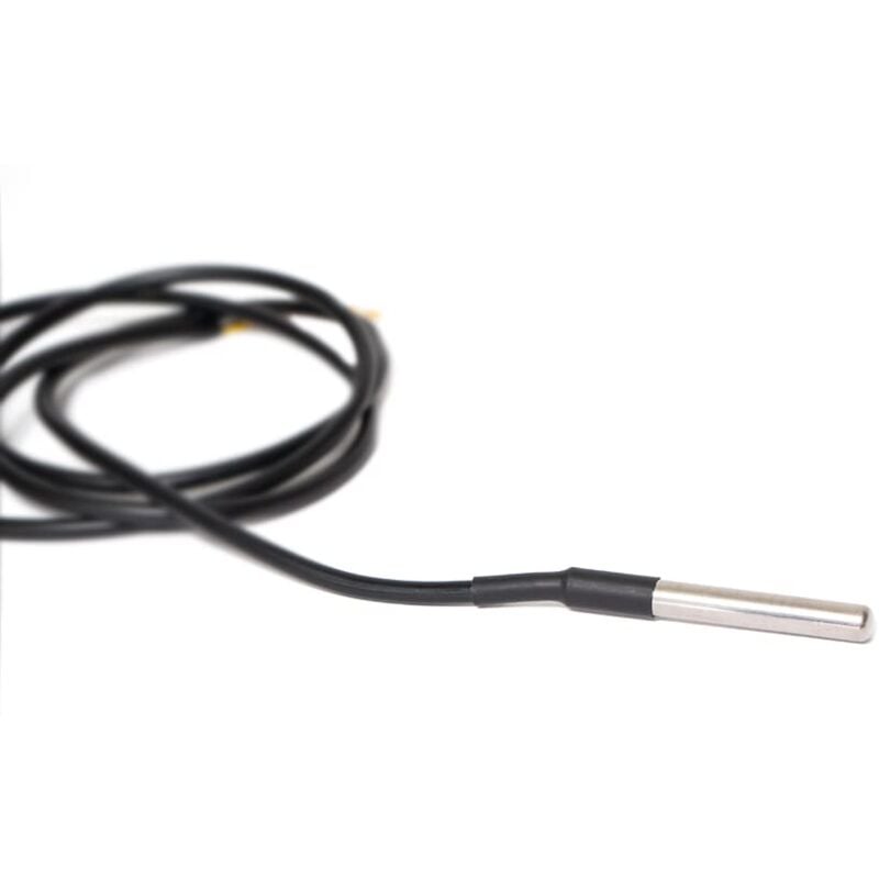 foto del prodotto sonda ds18b20, sensore temperatura da 1 metro, waterproof, nero shelly