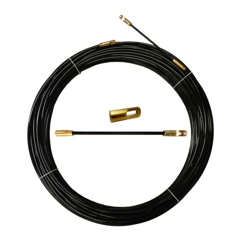 foto del prodotto sonda tiracavi in nylon, 4mm, 25 metri, con terminali intercambiabili, nera - velamp syn4-025
