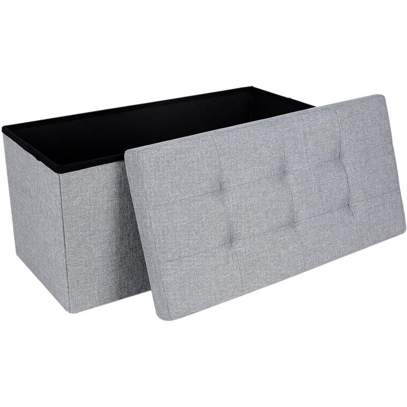 foto del prodotto songmics 76 x 38 x 38 cm pouf poggiapiedi sgabello pieghevole carico max. 300 kg tejido de lino