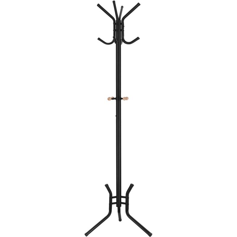 foto del prodotto songmics appendiabiti da terra, attaccapanni autoportante in metallo, altezza 178 cm, 12 ganci, per vestiti, cappelli, borse, nero rcr17b
