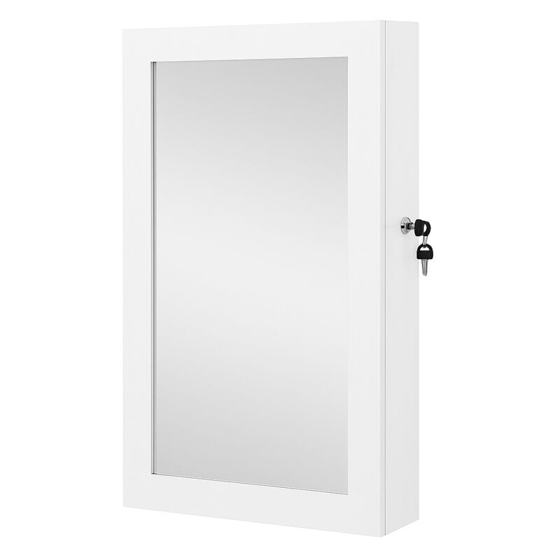 foto del prodotto songmics armadio per gioielli a muro chiudibile a chiave con specchio h67 cm