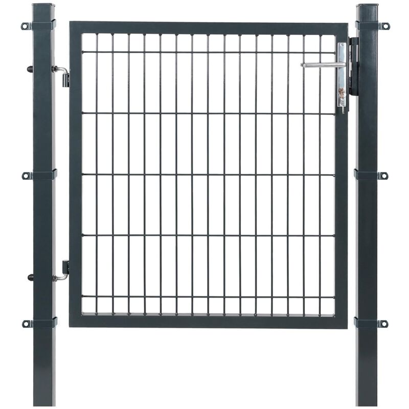 foto del prodotto songmics cancello a rete da giardino porta da cortile con serratura e chiavi robusto e resistente dimensioni 106 x 100cm dimensioni della rete 50 x