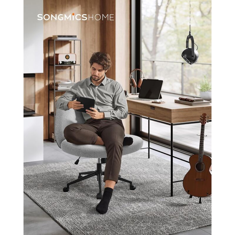 foto del prodotto songmics home sedia da ufficio, sedia da studio, stile contemporaneo con base a stella, seduta ampia e confortevole, altezza regolabile, sedia