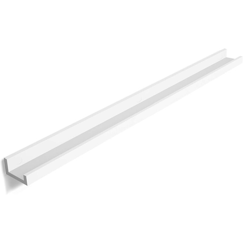 foto del prodotto songmics mensole a muro di legno per cornici e libri, ripiani da esposizione con montaggio invisibile, 110 x 10 cm, mdf bianco