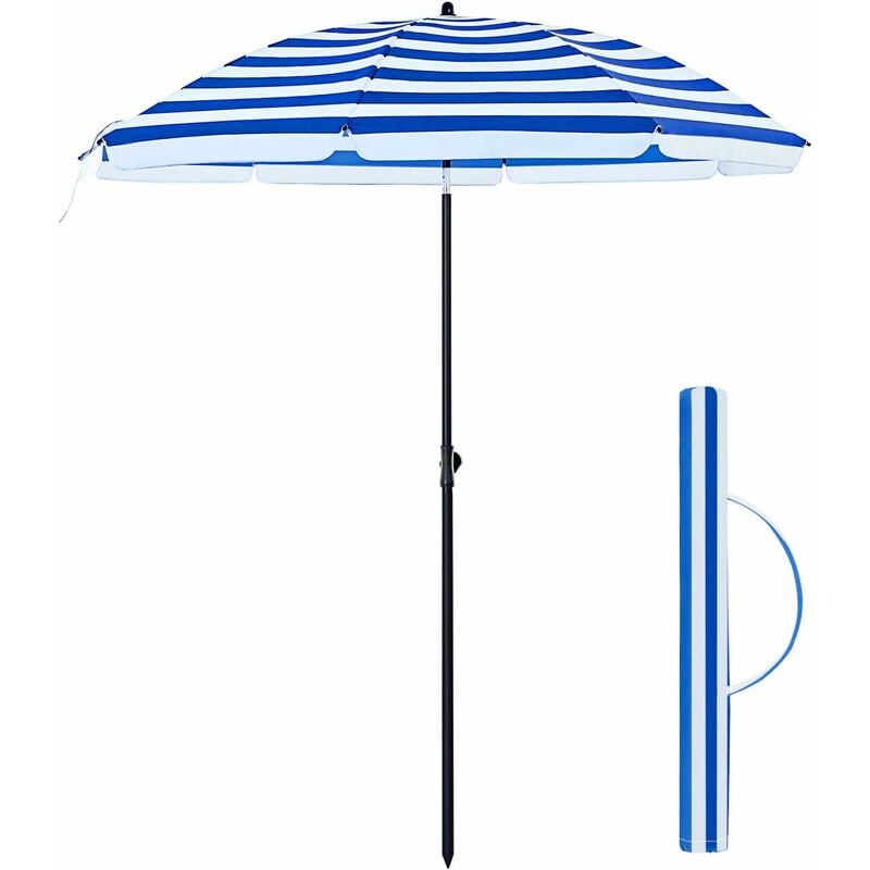 foto del prodotto songmics ombrellone di 200 cm di diametro, parasole protezione solare, baldacchino in poliestere, costole in fibra di vetro, meccanismo