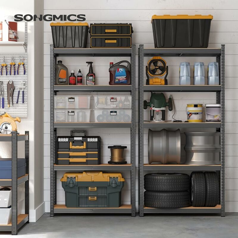 foto del prodotto songmics scaffalatura a 5 ripiani, scaffale in acciaio, montaggio rapido, utensili, strumenti in garage, magazzino, ripostiglio, portante 875 kg, 40