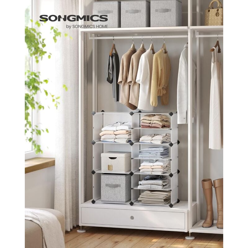 foto del prodotto songmics scaffale a 9 scomparti, organizzatore modulare, scarpiera, scomparto 30 x 40 x 30 cm, 30 x 40 x 15 cm, soggiorno, camera da letto, studio,