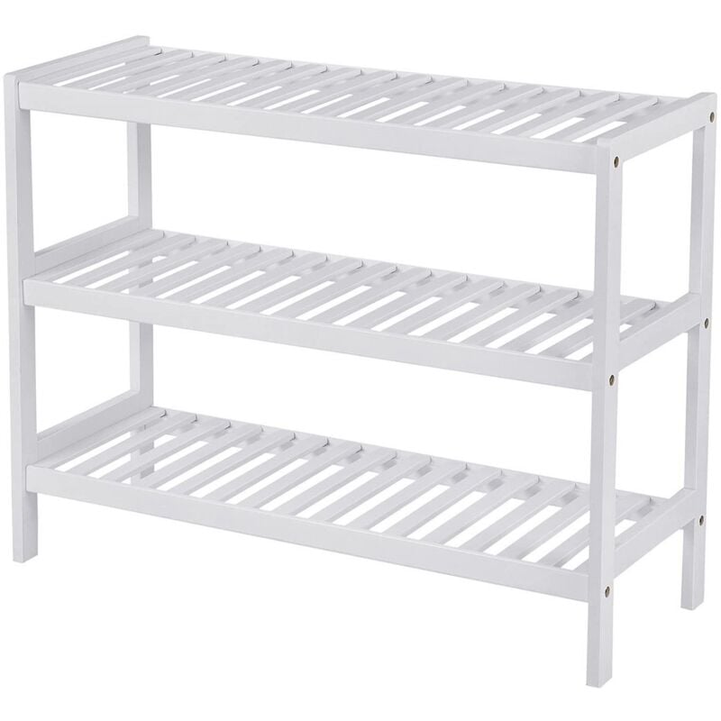 foto del prodotto songmics scarpiera 3 livelli in bamb bianco l70 cm