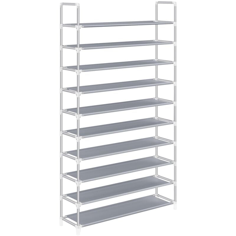 foto del prodotto songmics scarpiera a 10 livelli, scaffale portascarpe, fino a 50 paia di scarpe, in soggiorno, ingresso, guardaroba, tessuto non tessuto, 100 x 29 x